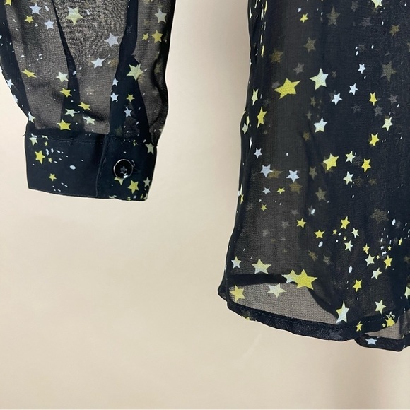 Cabi Womens Small Top Blouse Button-Up Shirt Galaxy Star Sheer Boho Whimsical - Picture 4 of 8
